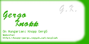 gergo knopp business card